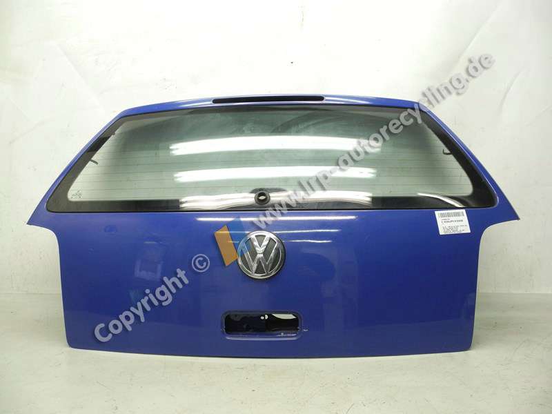 VW Polo 6N BJ1999 original Heckklappe Kofferraumdeckel 3/5-türig mit Scheibe blau Facelift ab 10/99